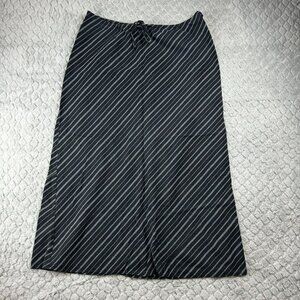 Lane Bryant Black & White Striped Maxi Skirt With Drawstring Waist Size 14/16‎